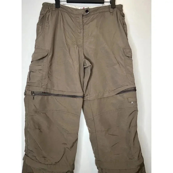 MAUL SPORT Zip off Pants Brown Outdoor Hiking Womens 32W Cargo Convertible - Picture 2 of 9